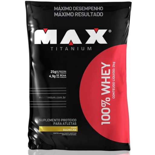 100% Whey (2kg Baunilha) Max Titanium