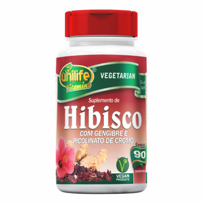 Hibisco com Gengibre 500mg (90 caps) Unilife Vitamins