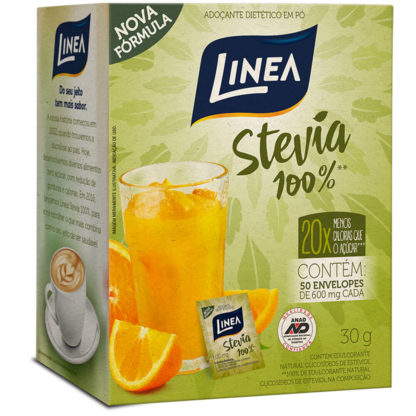 Adoçante Em Pó Stevia 100% (50 sachês) Linea