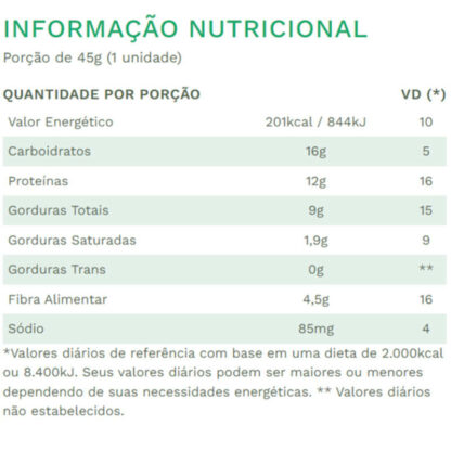 Barra de Proteína Barra 45g Eat Clean Chocolate Belga Tabela Nutricional