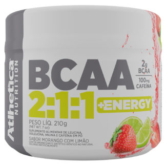 BCAA 2:1:1 + Energy (210g) Morango + Limão Atlhetica Nutrition