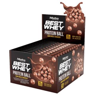 best whey protein ball 12 un 50g atlhetica nutrition dark milk crunchy