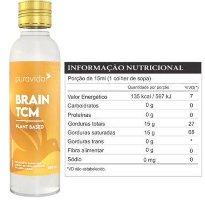 Brain TCM 300ml Puravida Tabela Nutricional