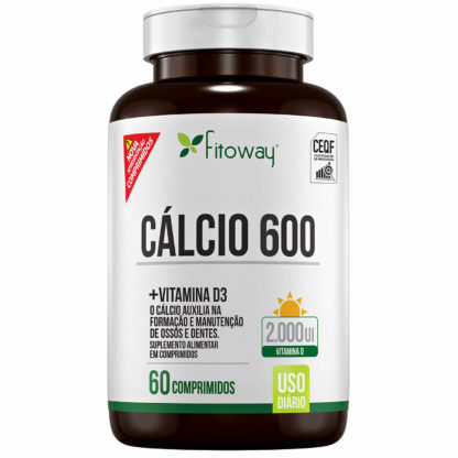 Cálcio 600 + D3 (60 caps) Fitoway Clean