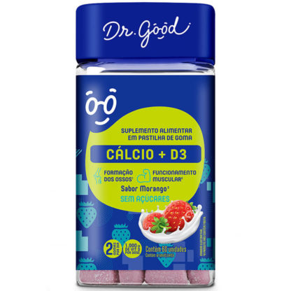 Cálcio + Vitamina D3 (60 Gomas) Dr. Good