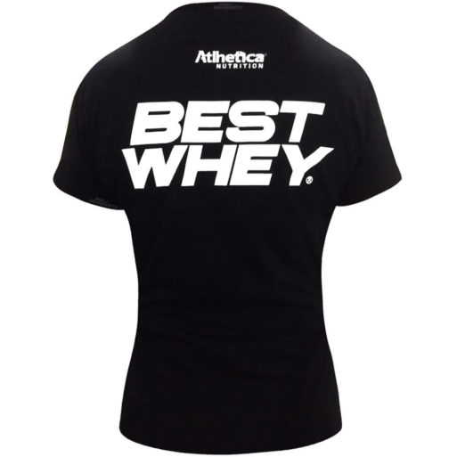 Camiseta Best Whey Baby Look (Preta Atrás) Atlhetica Nutrition