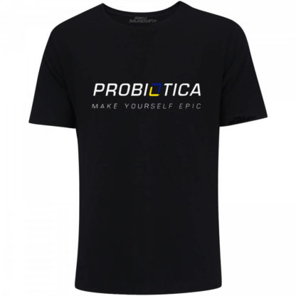 Camiseta Preta (100% Poliéster) Probiótica