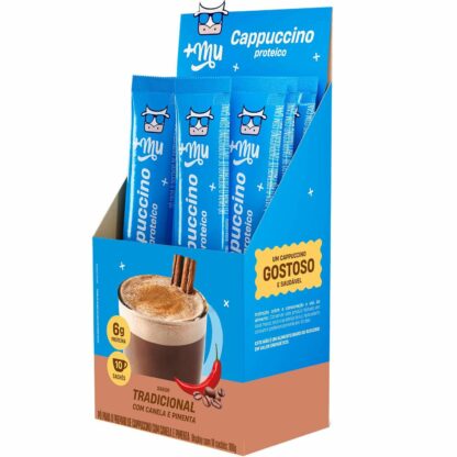 Cappuccino Proteico Caixa 10 Sachês 180g +Mu Tradicional