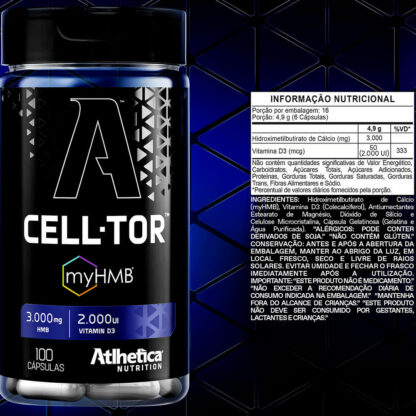 Cell-Tor My HMB + Vit D (100 caps) Atlhetica Nutrition Tabela