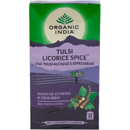Chá Tulsi Alcaçuz e Especiarias (25 sachês) Organic India