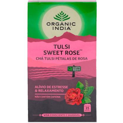 Chá Tulsi Pétalas de Rosa (25 sachês) Organic India