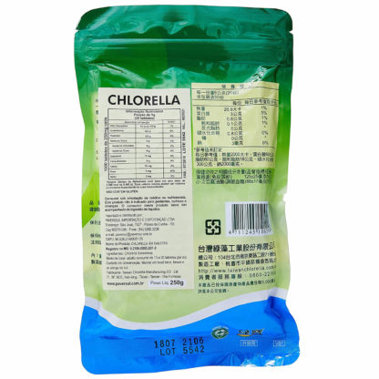 Chlorella 250mg (1000 tabs) Tabela Nutricional Green Gem