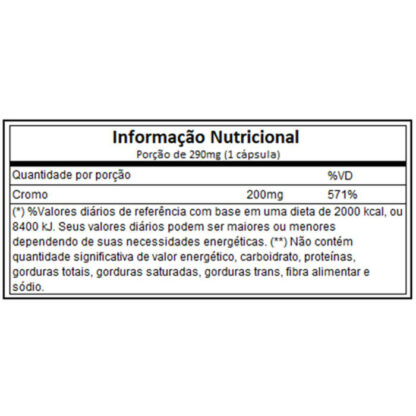 Chromium Picolinate (100 caps) Tabela Ultimate Nutrition