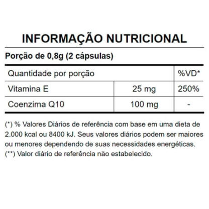 Coenzima Q10 60 Caps Puravida Tabela Nutricional