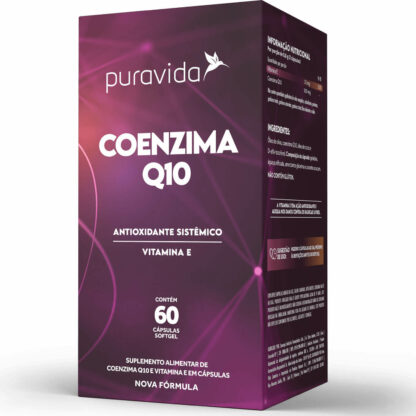 Coenzima Q10 Antioxidante Sistêmico 60 Caps Puravida