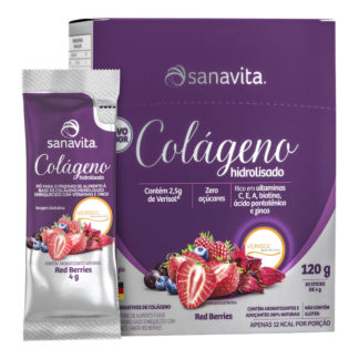 Colágeno Hidrolisado Verisol (30 sachês) Frutas Vermelhas Sanavita