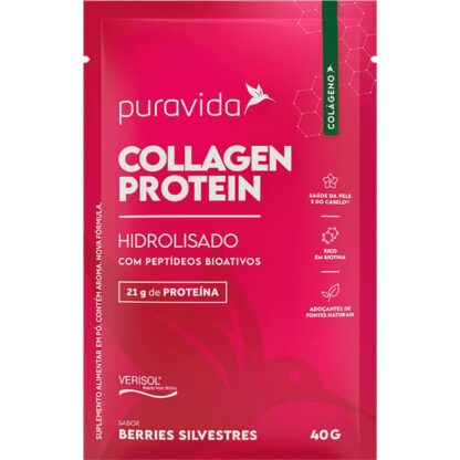 colageno protein sache 1 dose puravida frutas vermelhas