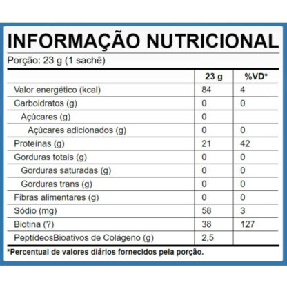 colageno protein sache 1 dose puravida sabor neutro tabela nutricional