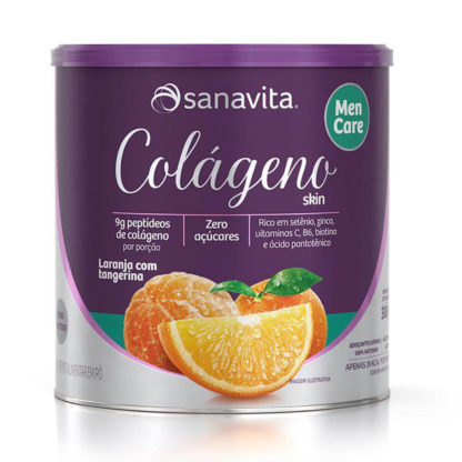 Colágeno Skin Men Care (300g) Laranja + Tangerina Sanavita