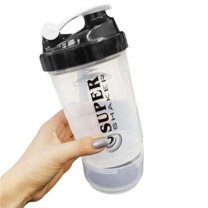 Coqueteleira 3 doses Transparente (500ml Desmontada) Super Shaker