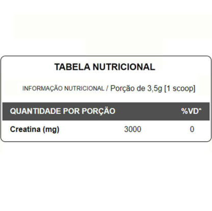 Creatina Tasty 210g Nutrify Tabela Nutricional
