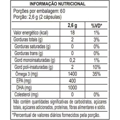 DHA 1000 120 cápsulas Nutrify Tabela Nutricional