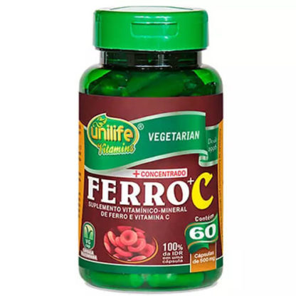 Ferro + Vitamina C (60 caps) Unilife Vitamins