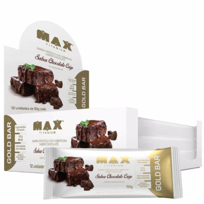 Gold Bar (12 barras de 50g Chocolate Crisp) Max Titanium