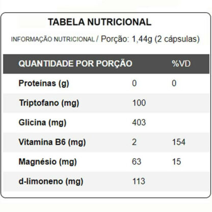 Good Mood Suporte ao Estresse 60 caps Nutrify Tabela Nutricional