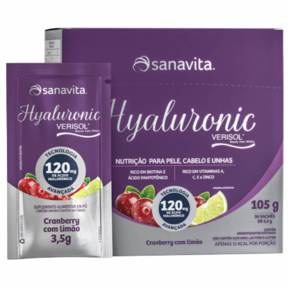 Hyaluronic Verisol (30 sachês) Cranberry com Limão Sanavita