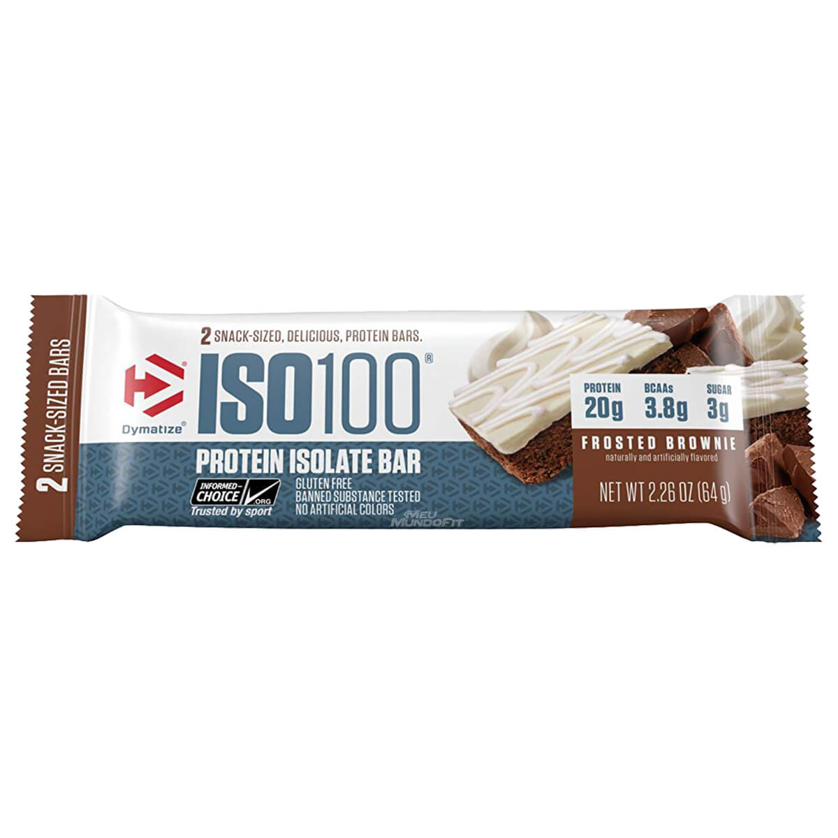 Iso 100 Protein Isolate Bar (61g Brownie de Chocolate) Dymatize Nutrition