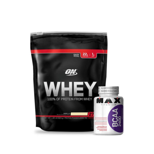 Kit 100% Whey Protein ON + BCAA 2400 (100 caps) Max