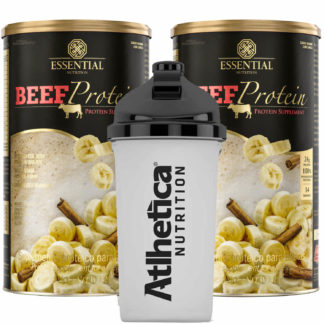 Kit 2 Beef Protein Banana c/ Canela (420g) Essential + Shaker At