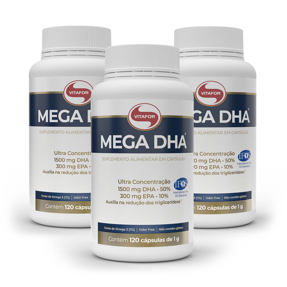 Mega Dha (120caps) - Vitafor - Categorias Menu, Vitaminas, Minerais e  Naturais, Óleo de Peixe/ Ômega 3- GSN Suplementos