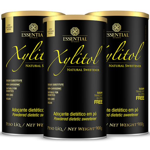 Kit 3 Xylitol (3 potes de 900g) Essential Nutrition