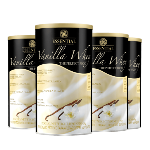 Kit 4 Vanilla Whey (4 potes de 450g) Essential Nutrition