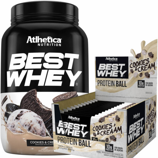 Kit Best Whey (900g) + Protein Ball (Caixa) Atlhetica