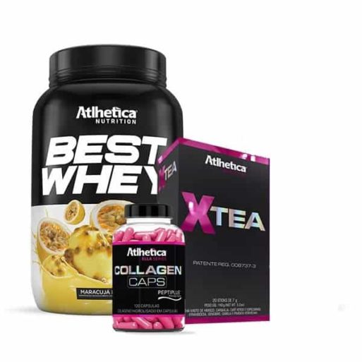 Kit Best Whey + Colágeno + X-Tea Atlhetica Nutrition