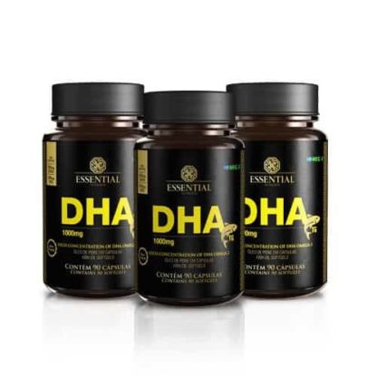 Kit DHA 1g (3 potes de 90 caps) Essential Nutrition
