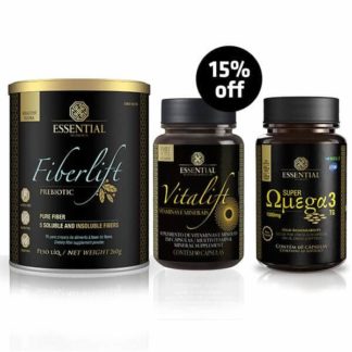 Kit Fiberlift + VitaLift + Ômega 3 Essential Nutrition