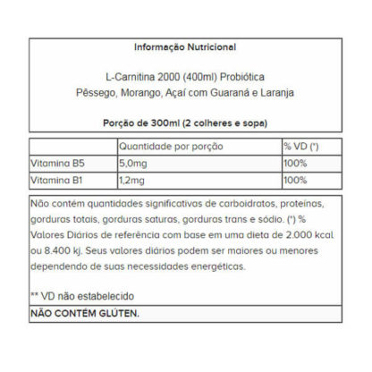 L-Carnitina 2000 (400ml) Probiótica
