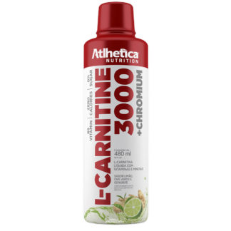 L-Carnitina 3000 + Chromium (480ml) Limão Chá Verde e Gengibre Atlhetica Nutrition