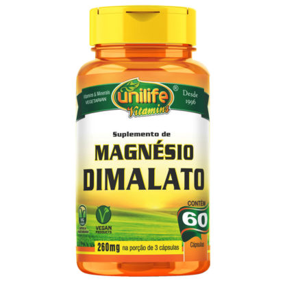 Magnésio Dimalato (60 caps) Unilife Vitamins