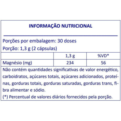 Magnésio Ultra 3 Blend 60 caps Sanibras Tabela Nutricional
