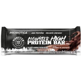 Monster High Protein Bar (Barra de 63g) Probiótica Brownie de Chocolate