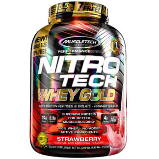 Nitro Tech 100% Whey Gold (2,51kg) Morango Muscletech