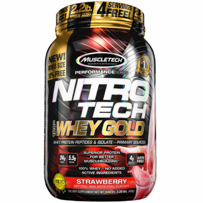 Nitro Tech 100% Whey Gold (999g) Morango Muscletech