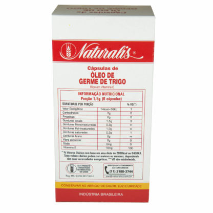 Óleo de Germe de Trigo 250mg (100 caps) Tabela Nutricional Naturalis