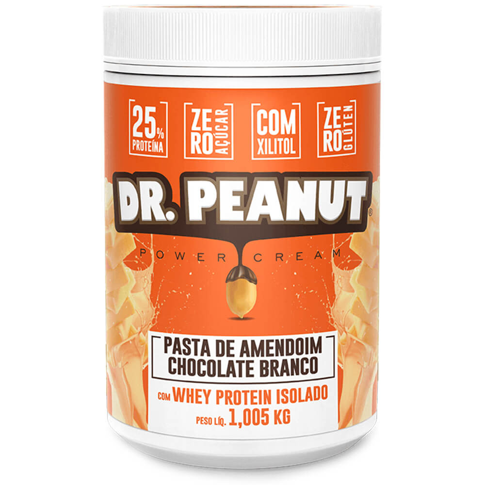 Pasta de Amendoim Chocolate Branco (1kg) Dr. Peanut - Meu Mundo Fit