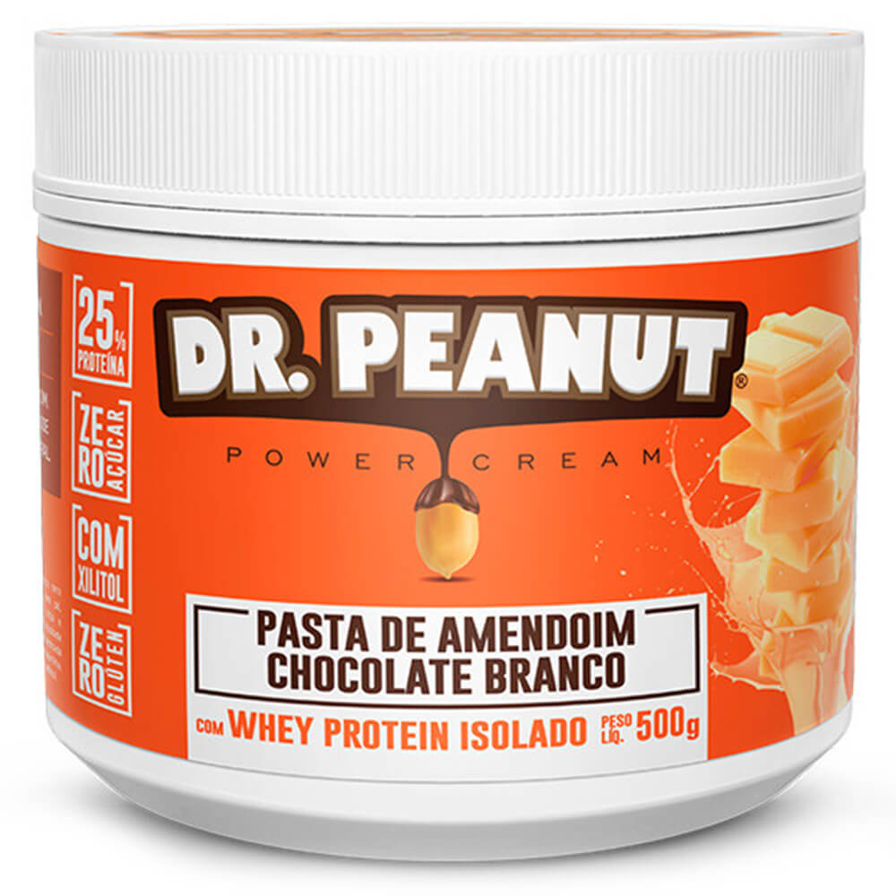 Pasta de Amendoim Chocolate Branco (500g) Dr. Peanut - Meu Mundo Fit
